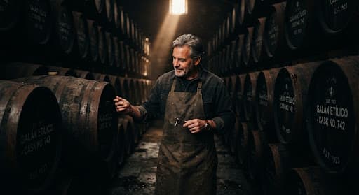 Maestro recorriendo una bodega